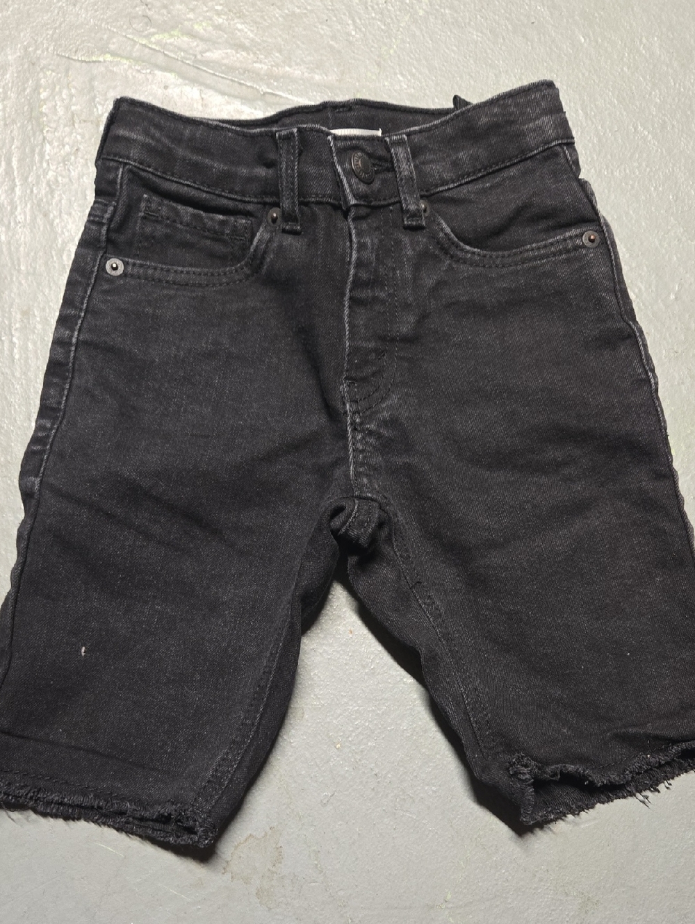 Levi's Kids Black Denim Slim Shorts Jeans